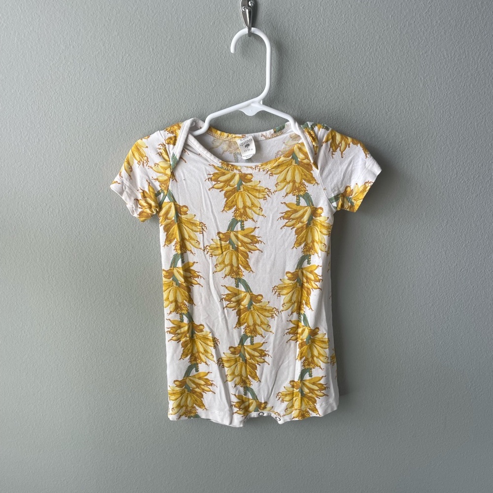 Kate Quinn Yellow and Green Floral Bamboo Shortie Romper